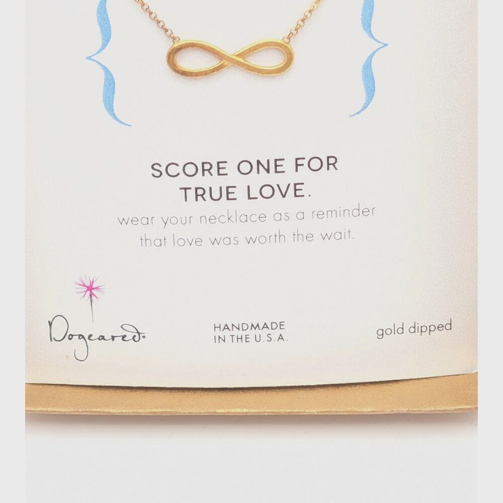 DOGEARED Gold Dipped Infinity Necklace Handmade USA Love Dainty Gift 16 in READ